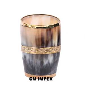 Vaso de Cuerno de Buey Hecho a Mano de la Mejor Calidad, Vaso de Cuerno de Buey para Beber, por gm impex - Product Image 3