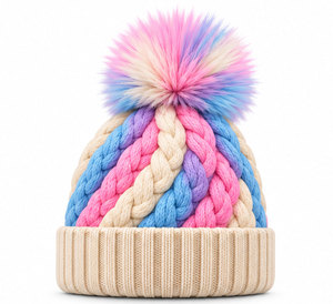 Gorro de Punto Grueso con Pompones, Moderno y Suave para el Invierno, para Mujeres y Adolescentes, Diseños Personalizados, Venta al Por Mayor Directa de Fábrica - Product Image 4