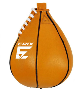 Custom Logo Genuine Leather Pedestal <b>Boxing</b> Speed Bag Pear Shape Durable || Wholesale MMA Muay Thai Fitness Training - Product Image 5