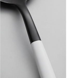 Ensemble de couverts minimalistes en acier inoxydable noir avec poignées blanches, passe au lave-vaisselle, vaisselle de mariage - Product Image 3