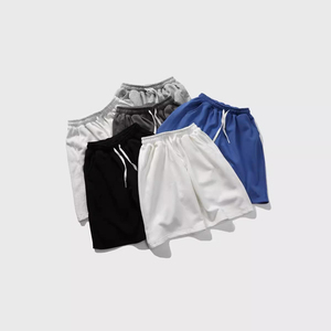 Pantalon large à taille haute en molleton français 340 grammes avec logo personnalisé pour homme, avec short intégré élastique - Product Image 4