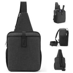 Waterproof Black Pickleball Sling Bag With Mesh Pocket, Heavy Duty Crossbody Racket Backpack With Fence Hook and <b>Balls</b> - Product Image 4