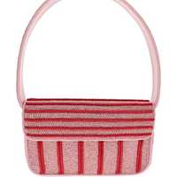 Sac à bandoulière de luxe pour femme, broderie géométrique perlée, orné de perles, collection automne, sac à main tendance avec fermeture à cordon en perles de rocaille personnalisées
