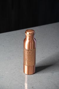 Modern Hammered Copper Water Bottle with <b>Straw</b> for Outdoor and Travel Use - Product Image 4