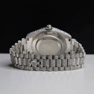 Reloj de Diamantes Blancos con Incrustaciones de Moissanita, el Más Vendido, para Eventos Empresariales o Formales, Disponible a Precio de Fábrica - Product Image 4