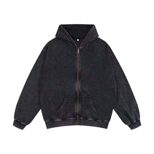 Men's Hooded Pullover Sweatshirt 100% Cotton French Terry Regular Fit Solid Color Casual Breathable Pocket 300g Autumn Wear - Product Image 2
