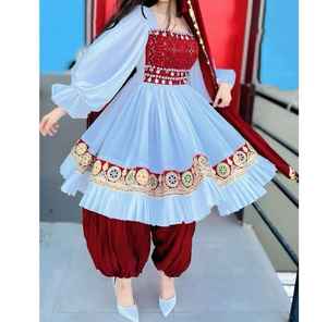 Vestido Tradicional Afgano Pashtun para Pareja, Estilo Vintage, Largo hasta el Suelo, con Patrón Floral, Hecho a Mano, para Bodas Étnicas, Antiestático - Product Image 5