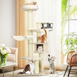 Árbol para Gatos de 77.5 Pulgadas, Torre de Actividades Multinivel para Gatitos con Postes de Sisal - Product Image 3