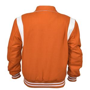High Quality Wool Leather Varsity Jacket for <b>Men</b> Winter Thermal Quilt Padded Button Waterproof Letterman Jacket Long Plus Size - Product Image 3