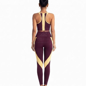 Ensemble de yoga durable pour femme, 2 pièces, couleur unie, écologique, séchage rapide, pour la gym, l'entraînement et les activités sportives - Product Image 2