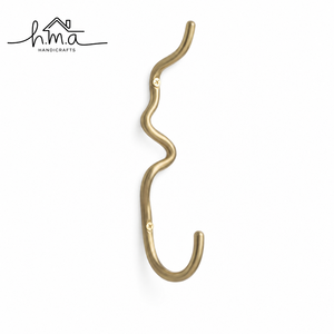 Solid Brass S <b>Hook</b> Brushed Gold Finish Heavy Duty Hanging <b>Hook</b> Multipurpose Kitchen Closet Bathroom Wardrobe Storage <b>Hook</b> - Product Image 3