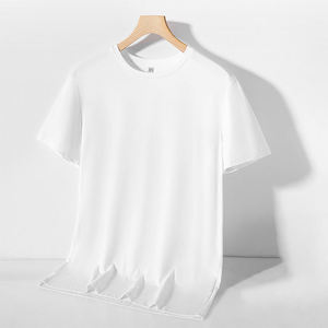 T-shirt Homme Manches Courtes en Soie de Mûrier Glacée de Haute Qualité, Col Rond Personnalisé, Fin et Frais, Style Coréen - Product Image 3