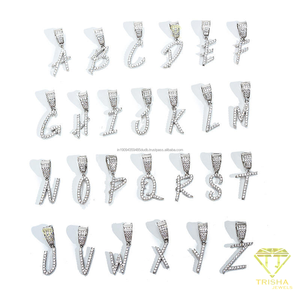 Custom <b>Initial</b> Letter Pendant Moissanite GIA Certified 18K Gold Plated 925 Sterling <b>Silver</b> Iced Alphabet <b>Necklace</b> Luxury Hip Hop - Product Image 1
