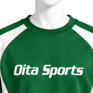 Green Panel Crew Neck <b>Sweatshirt</b> <b>Men</b> Long Sleeve Contrast <b>White</b> Stripe Athletic Pullover Casual Training Sportswear Custom - Product Image 3