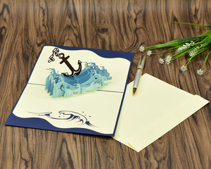 การ์ดอวยพรป๊อปอัพ3D สุดหรูงานแฮนด์เมดการ์ดวันหยุดฤดูร้อนสำหรับเป็นของขวัญกระดาษพิมพ์ออฟเซ็ตสุดสร้างสรรค์งานตามสั่ง - Product Image 4