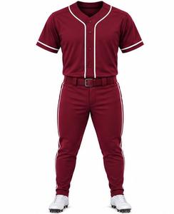 Ensemble uniforme de baseball marron à manches courtes, maillot, pantalon, ceinture, respirant, 100 % polyester, pour homme adulte, numéro personnalisable 23, ODM - Product Image 1