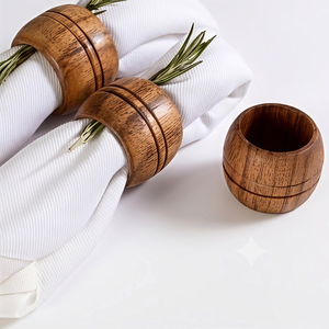 Handcrafted <b>Elephant</b> Wood Napkin Ring Holders-Classic Vintage Style Rustic Eco-Friendly Table <b>Decor</b> - Product Image 6