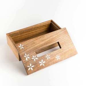 Hand Carved Wooden Tissue Box Holder For Homes Office & Car Use Handmade Napkin Box Dispenser For <b>Aesthetic</b> Homedecor Accessory - Product Image 4
