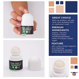 Rollo de aceite de semilla de cáñamo vegano, desodorante antitranspirante para hombres, 24 horas de larga duración, 30ml, desodorante Natural sin aluminio para mujer - Product Image 3