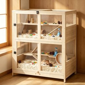 Gabbia Moderna in Metallo e Vetro per Piccoli Animali (Uso Interno ed Esterno per Razze Medie e Piccole) - Product Image 4