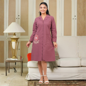 ชุดเดรสลำลองผ้าฝ้ายปักลายสวยหรู - Product Image 1