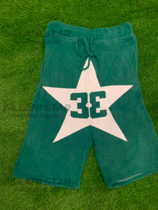 Shorts de mohair con logo frontal estampado en punto, estilo holgado - Product Image 5