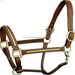 Harnais de cheval en cuir sur mesure avec rembourrage et clous en laiton, harnais à couronne réglable à dégagement rapide pour chevaux - Product Image 2