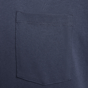 Men's <b>Navy</b> Blue Cotton T-Shirt O-Neck Short Sleeve Regular Fit Solid Color Casual Jersey Knit Blank Design - Product Image 5