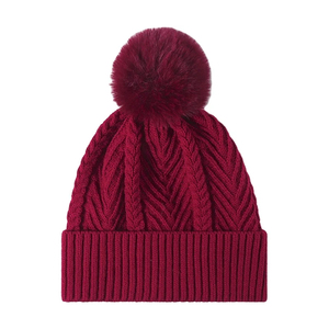 Unisex Striped <b>Beanie</b> Hat <b>With</b> <b>Pom</b> <b>Pom</b> 100% Acrylic Knitted Winter Cap For Adults Casual Style - Product Image 6