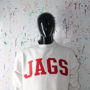JAGS WHITE Sweat à capuche 100% coton molletonné Hiver Vintage Broderie Appliquée Col large URBAN PRODUCTIONS - Product Image 5