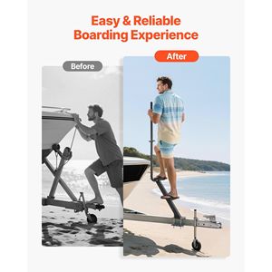 Scaletta a 2 Gradini in Acciaio al Carbonio Rinforzato per Rimorchio Barca con Maniglia Antiscivolo e 3 Opzioni di Angolo di Montaggio - Product Image 6