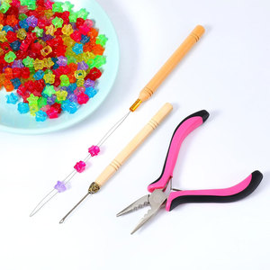 Pince professionnelle pour extensions capillaires, kit d'outils pour extensions à perles, pince micro-anneaux en acier inoxydable à 3 trous, enfileur de boucles, crochet de tirage - Product Image 4