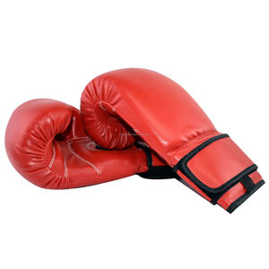 Gants de boxe en cuir rouge MH pour l'entraînement et le sparring, fermeture velcro au poignet, adultes de 14 ans et plus - Product Image 2