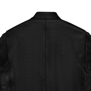 Men’s Black <b>Suede</b> <b>Leather</b> <b>Jacket</b> for Men Shirt Collar Zip Front Slim Fit Casual Premium Custom Fashion Winter Outerwear Clothing - Product Image 5