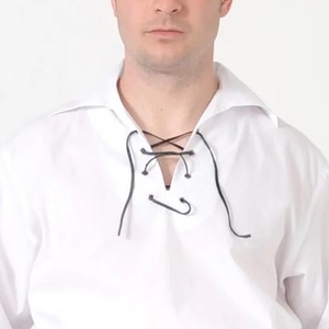 Chemises Jacobite pour hommes en sergé 100 % coton écologique anti-rides, à manches longues, col montant, chemise habillée formelle, style Ghillie écossais - Product Image 5