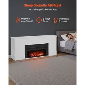 Caminetto Elettrico Autoportante da 75 Pollici, Stufa Riscaldante 1500W 5120BTU, Fiamma Simulata con Protezione dal Surriscaldamento, Spina AU, Cornice in Vetro - Product Image 6