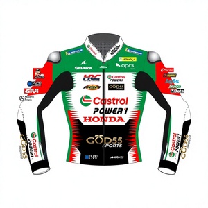 Johann Zarco MotoCP Cowhide/Kangaroo Leather Track Riding/Racing Made To Measure Hump <b>Mens</b> <b>Biker</b> <b>Jacket</b>/Chaquetta CE Protector - Product Image 1