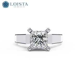 Bague en or rose 18 carats avec diamants de laboratoire certifiés IGI, taille princesse 1 carat, bijoux en diamants - Product Image 2