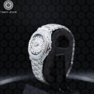 Montre de luxe pour homme Charm_Jewels en acier inoxydable, cadran de 40 mm, mouvement à quartz analogique, bracelet de 20 mm, cristal saphir, luminescent - Product Image 3