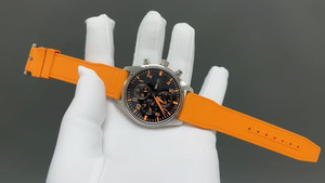 Reloj de Hombre Mecánico Automático con Cronógrafo, Correa Naranja, Estilo Deportivo Casual y de Negocios, Estética de Velocidad Única y Lujosa - Product Image 3