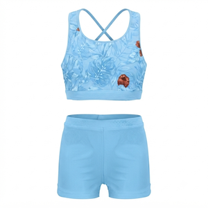 OEM ODM Sports Bra <b>Flare</b> <b>Leggings</b> Sets Women Workout Suits Crop Top Vests Yoga Set 2 Pieces Tank Top Pants Fitness Gym Set - Product Image 6