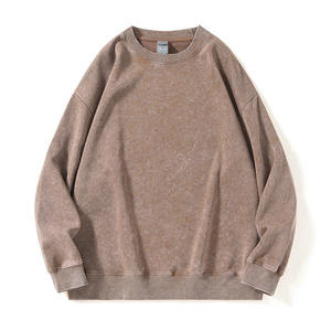 Sudadera de Cuello Redondo para Mujer, Diseño Personalizado de Fábrica, Calidad Superior, Lavado Ácido, 280GSM, Felpa Francesa, Bordado Vintage - Product Image 2