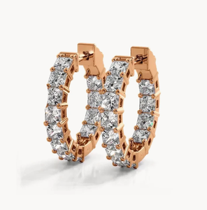 <b>Hoops</b> Earrings Diamond Earrings Gold and <b>Silver</b> Earrings Natural and Lab Grown Diamonds Earrings <b>Hoops</b> Fine Jewelry for Women - Product Image 5