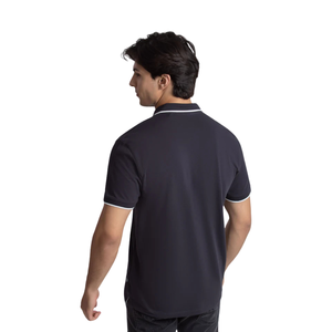 Mens Dark <b>Navy</b> Spandex/Polyester Jersey for Shirt Short Sleeve Regular Fit Casual Breathable OEM Service Golf Office Summer - Product Image 3