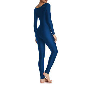 Combinaison longue à manches longues unie pour femme, taille haute, effet ventre plat, col rond, coupe ajustée, toutes saisons - Product Image 2