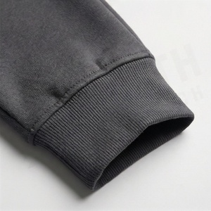 Survêtement à capuche zippé pour homme, couleur unie, manches longues, vêtements de sport décontractés avec logo avant et poches latérales, tenue d'automne - Product Image 6