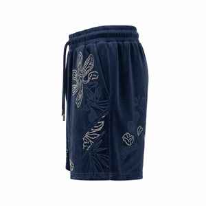 Men's Rhinestone Velvet Shorts Heavyweight Solid Eco Friendly Windproof Breathable Quick Dry <b>Mid</b> Waist Drawstring Knitted Front - Product Image 4
