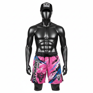 Shorts de combat personnalisés unisexes pour adultes, karaté, MMA, avec impression numérique, matière spandex/polyester, respirant et à séchage rapide - Product Image 1