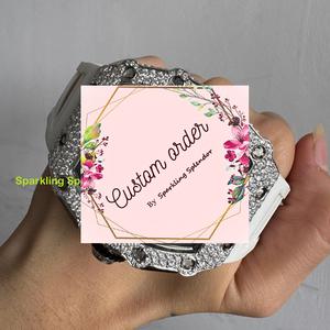 Montre mécanique de qualité supérieure semi-sertie de diamants, avec lunette en moissanite VVS, cadran carré et bracelet en cuir blanc - Product Image 3