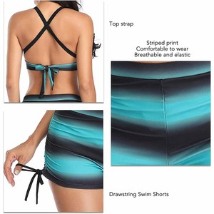Wholesale Adult's Bikini Sets Halter Top Shorts Swimwear Sublimation Quick Dry Spandex/Polyester Two Piece Beachwear Bikini Sets - Product Image 5